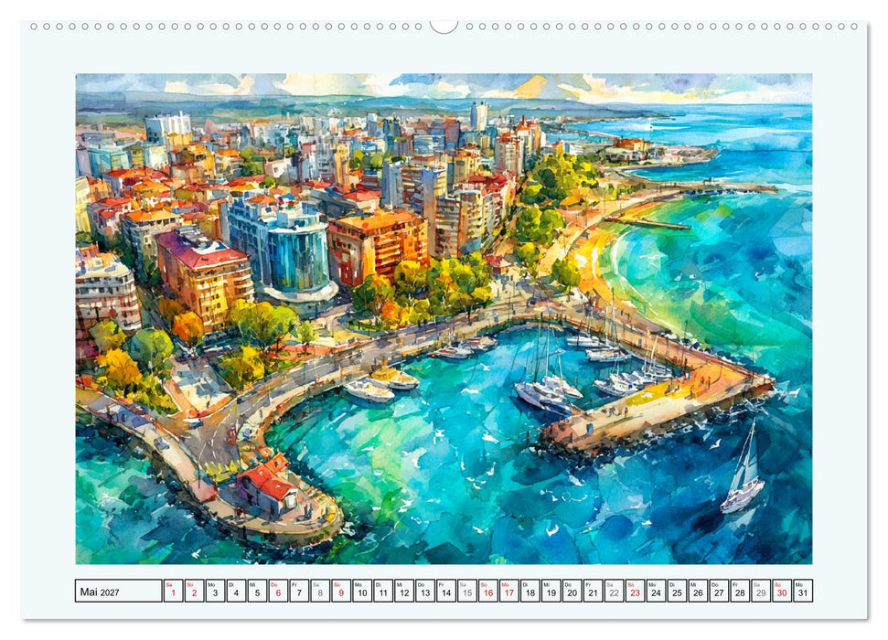 Bulgarien. Künstlerische Aquarelle zwischen Altstadt und Meer (CALVENDO Wandkalender 2027)