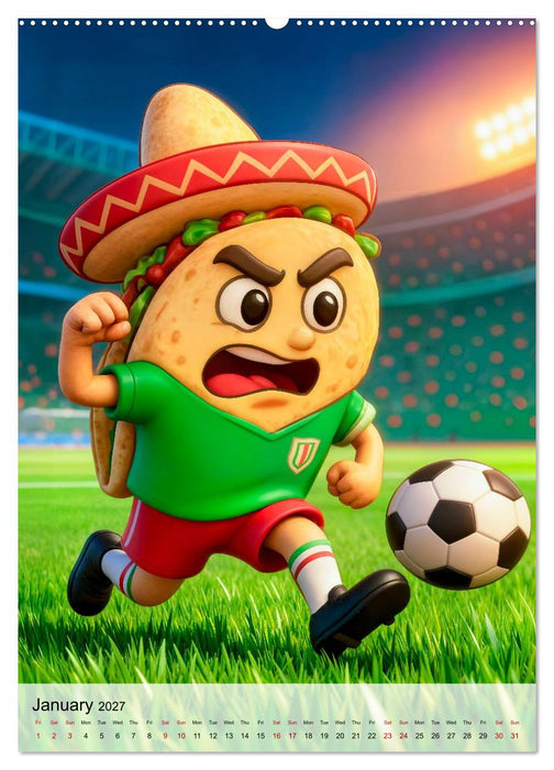 Funny Food Football - Creative Sports Characters (CALVENDO Monthly Calendar 2027)