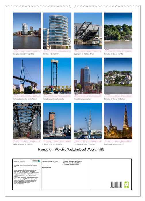 Hamburg – Wo eine Weltstadt auf Wasser trifft (CALVENDO Wandkalender 2027)