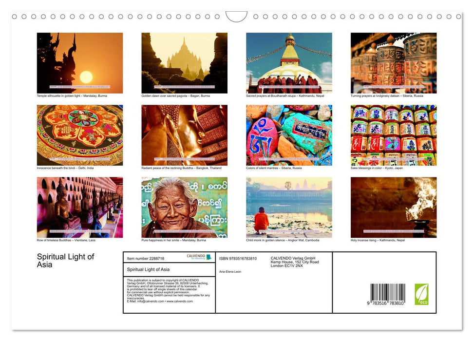 Spiritual Light of Asia (CALVENDO Monthly Calendar 2027)