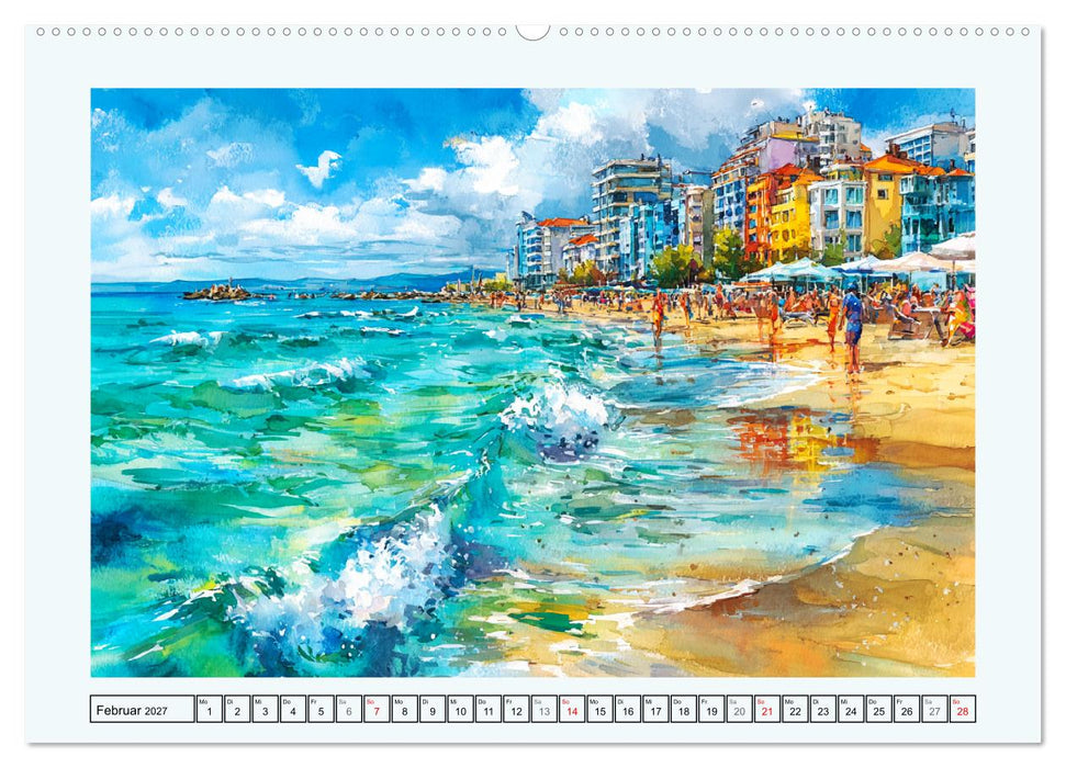 Bulgarien. Künstlerische Aquarelle zwischen Altstadt und Meer (CALVENDO Premium Wandkalender 2027)