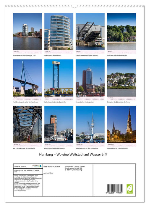 Hamburg – Wo eine Weltstadt auf Wasser trifft (CALVENDO Premium Wandkalender 2027)