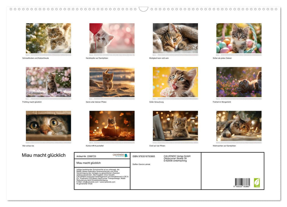 Miau macht glücklich (CALVENDO Wandkalender 2027)