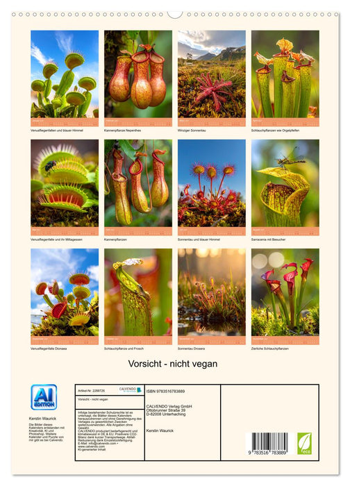 Vorsicht - nicht vegan (CALVENDO Premium Wandkalender 2027)