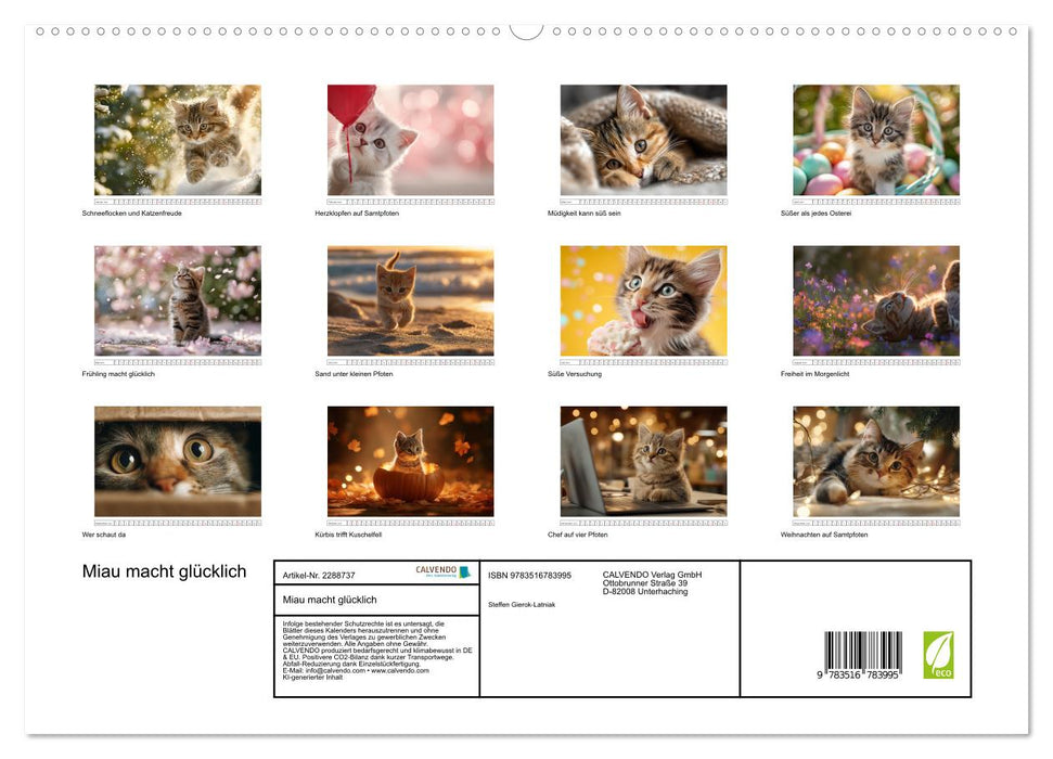 Miau macht glücklich (CALVENDO Premium Wandkalender 2027)