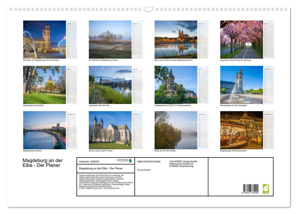 Magdeburg an der Elbe - Der Planer (CALVENDO Wandkalender 2027)