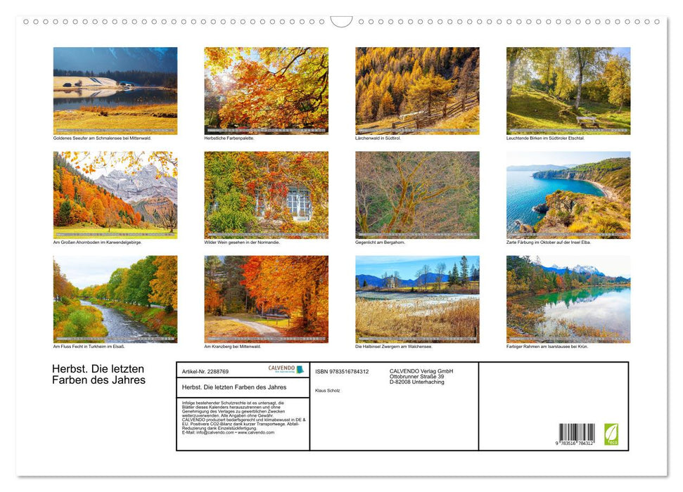 Herbst. Die letzten Farben des Jahres (CALVENDO Wandkalender 2027)