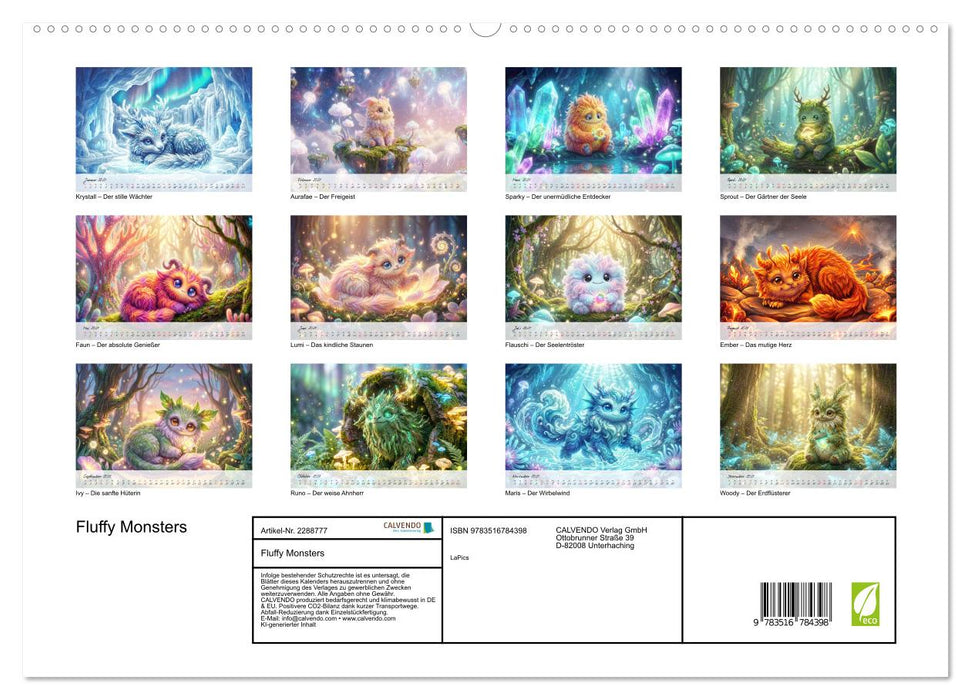Fluffy Monsters (CALVENDO Premium Wandkalender 2027)