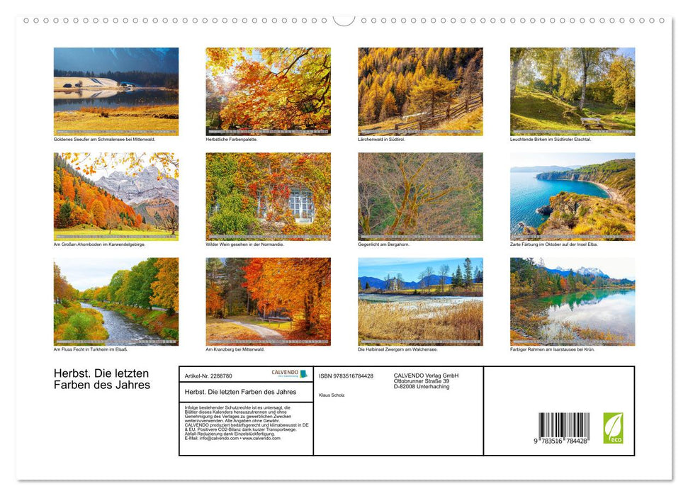 Herbst. Die letzten Farben des Jahres (CALVENDO Premium Wandkalender 2027)