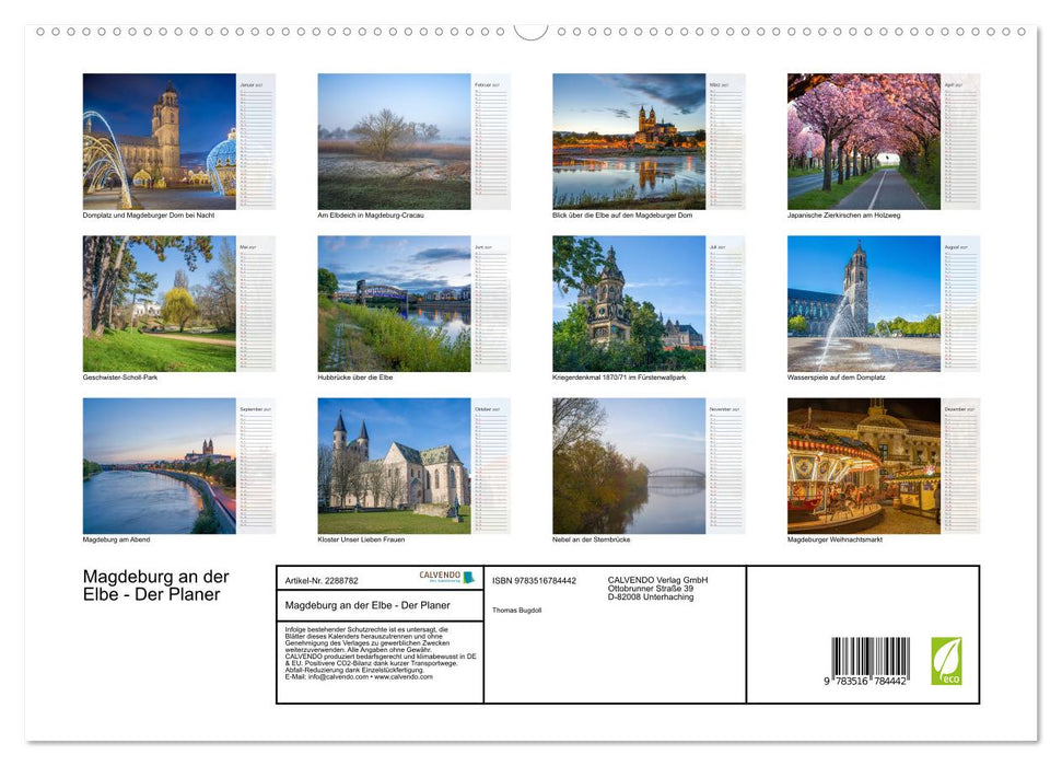 Magdeburg an der Elbe - Der Planer (CALVENDO Premium Wandkalender 2027)