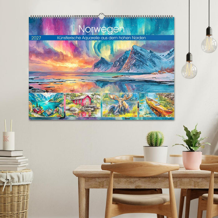 Norwegen. Künstlerische Aquarelle aus dem hohen Norden (CALVENDO Wandkalender 2027)