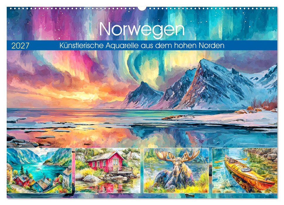 Norwegen. Künstlerische Aquarelle aus dem hohen Norden (CALVENDO Wandkalender 2027)