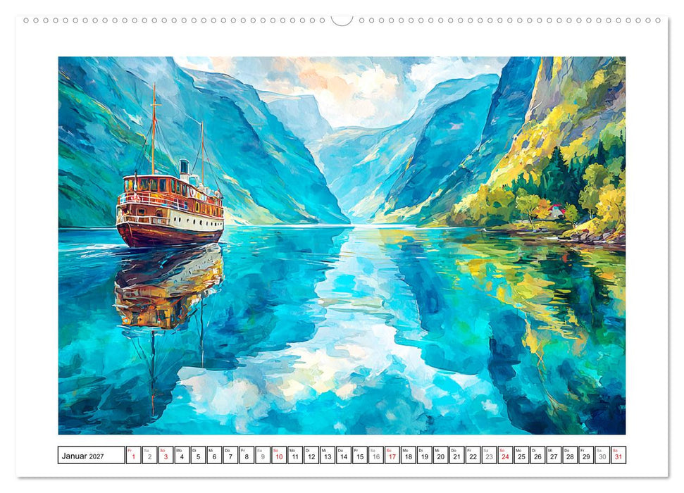 Norwegen. Künstlerische Aquarelle aus dem hohen Norden (CALVENDO Wandkalender 2027)