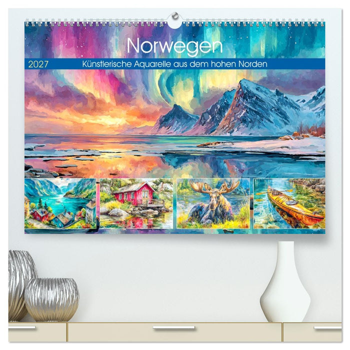 Norwegen. Künstlerische Aquarelle aus dem hohen Norden (CALVENDO Premium Wandkalender 2027)