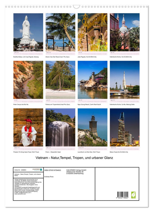 Vietnam - Natur,Tempel, Tropen, und urbaner Glanz (CALVENDO Wandkalender 2027)