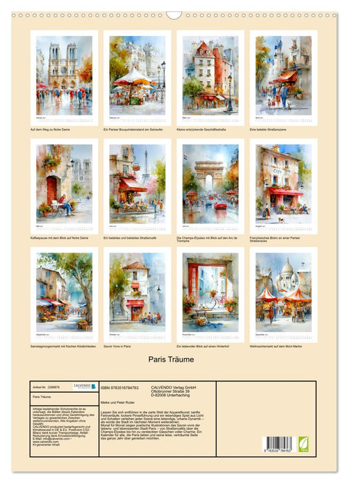 Paris Träume (CALVENDO Wandkalender 2027)