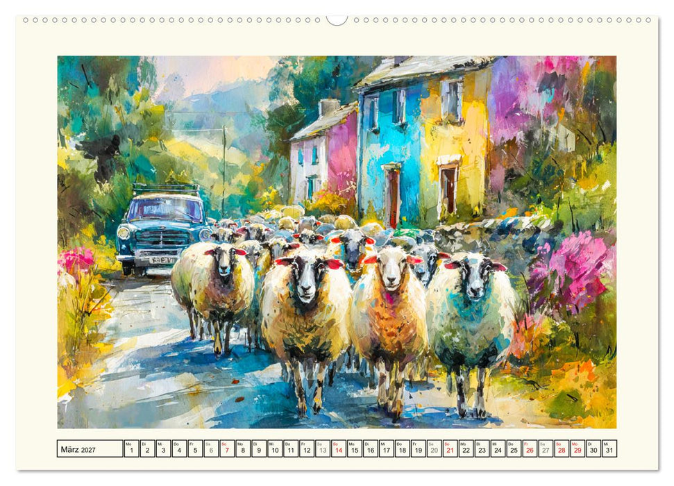 Irland. Künstlerische Aquarelle zwischen Küste und Hochland (CALVENDO Wandkalender 2027)