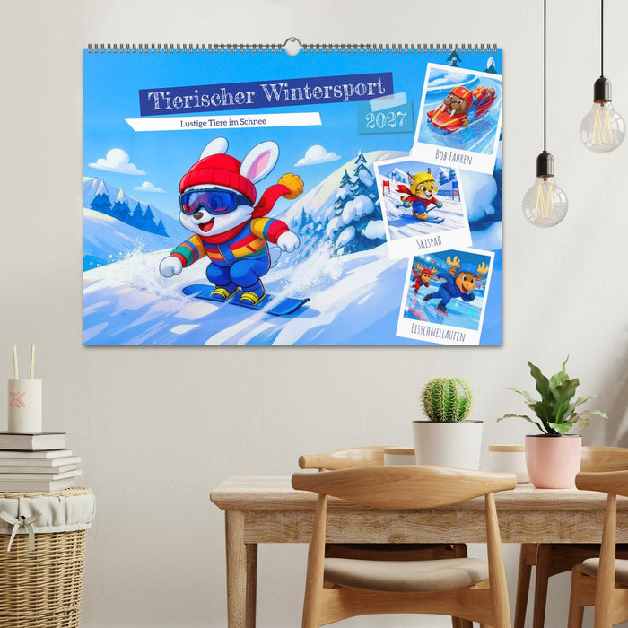Tierischer Wintersport - Lustige Tiere im Schnee (CALVENDO Wandkalender 2027)