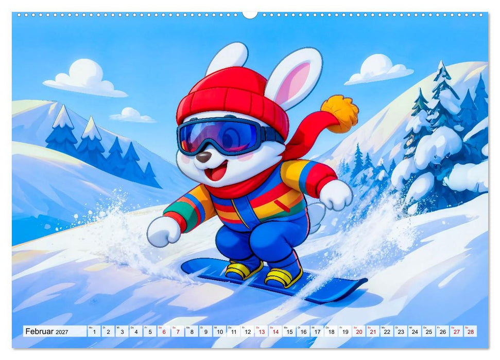 Tierischer Wintersport - Lustige Tiere im Schnee (CALVENDO Wandkalender 2027)