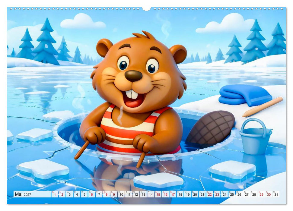 Tierischer Wintersport - Lustige Tiere im Schnee (CALVENDO Wandkalender 2027)