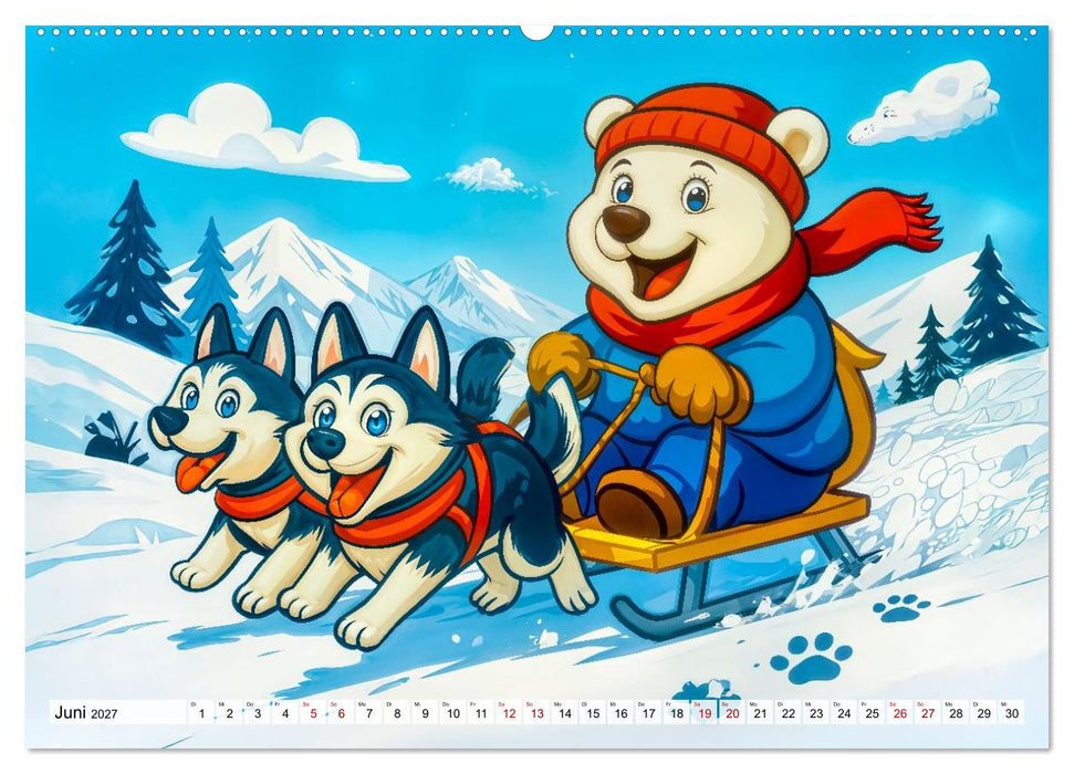 Tierischer Wintersport - Lustige Tiere im Schnee (CALVENDO Wandkalender 2027)