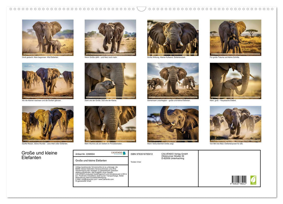 Große und kleine Elefanten (CALVENDO Wandkalender 2027)