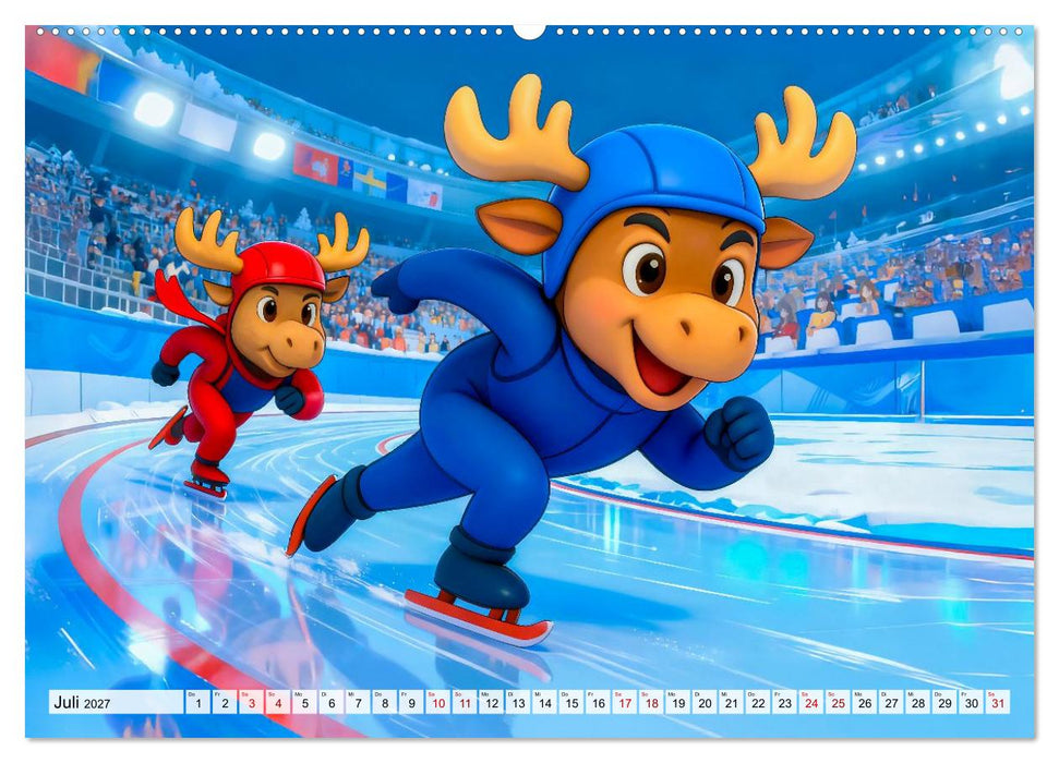 Tierischer Wintersport - Lustige Tiere im Schnee (CALVENDO Premium Wandkalender 2027)