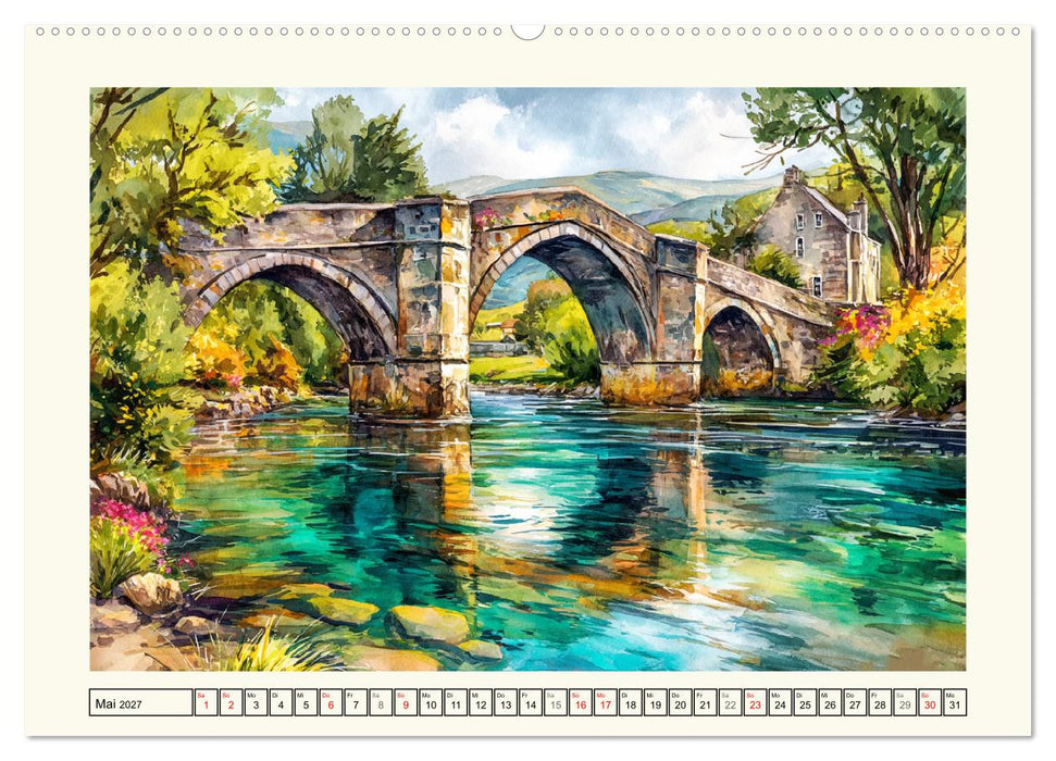 Irland. Künstlerische Aquarelle zwischen Küste und Hochland (CALVENDO Premium Wandkalender 2027)