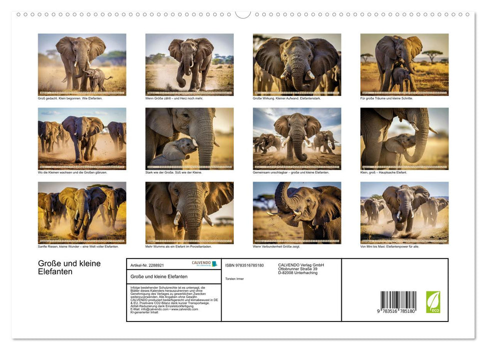 Große und kleine Elefanten (CALVENDO Premium Wandkalender 2027)