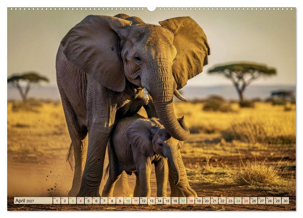 Große und kleine Elefanten (CALVENDO Premium Wandkalender 2027)