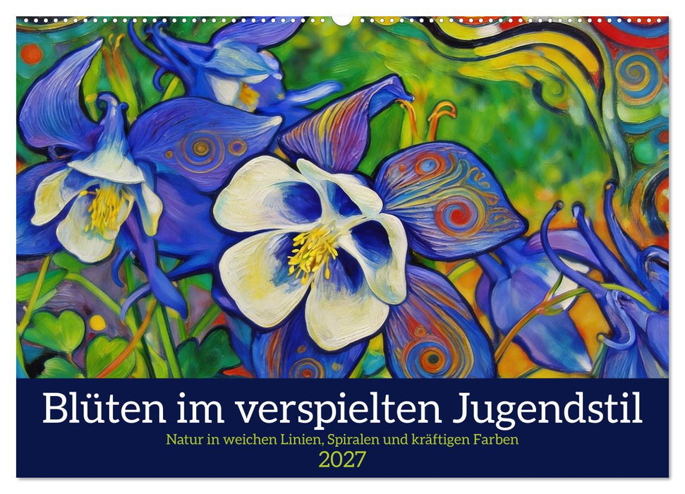 Blüten im verspielten Jugendstil (CALVENDO Wandkalender 2027)