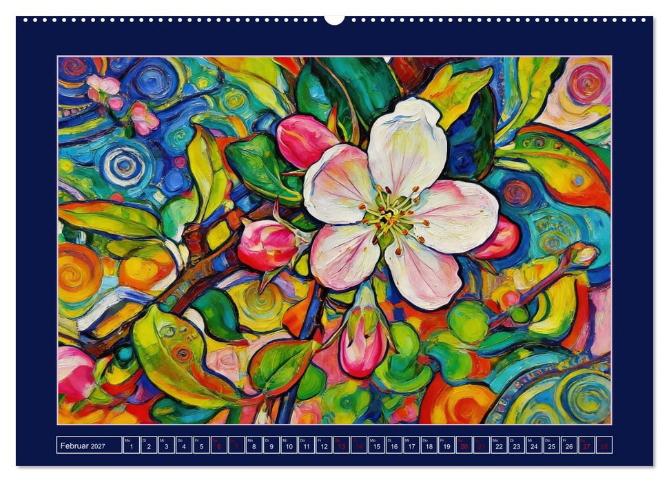 Blüten im verspielten Jugendstil (CALVENDO Wandkalender 2027)