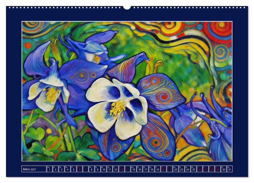 Blüten im verspielten Jugendstil (CALVENDO Wandkalender 2027)