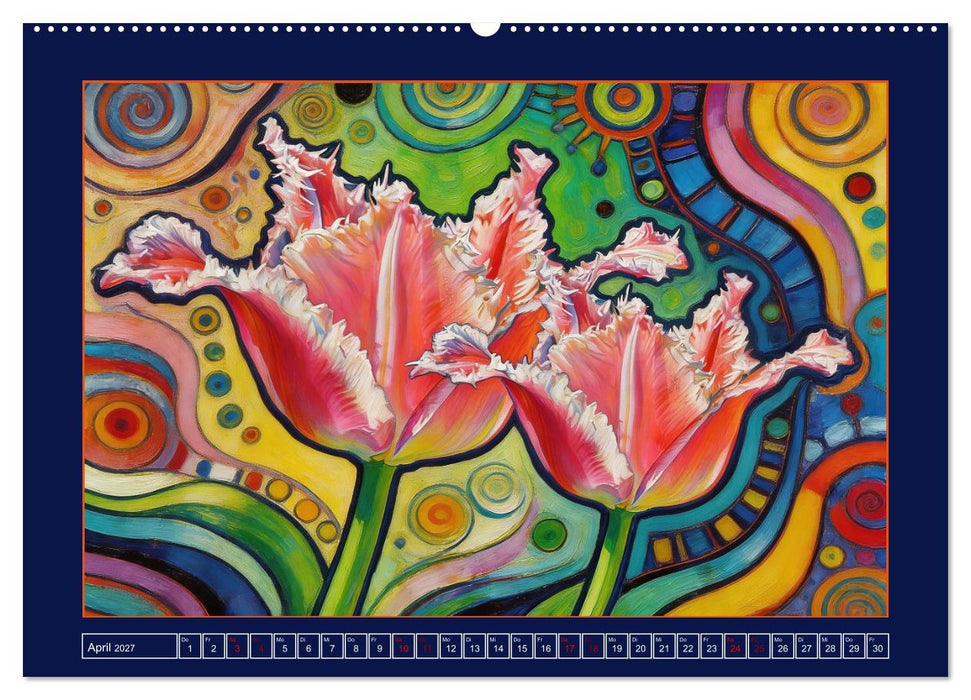 Blüten im verspielten Jugendstil (CALVENDO Wandkalender 2027)