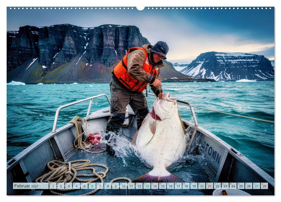 Heilbuttwahnsinn vor Grönland (CALVENDO Premium Wandkalender 2027)