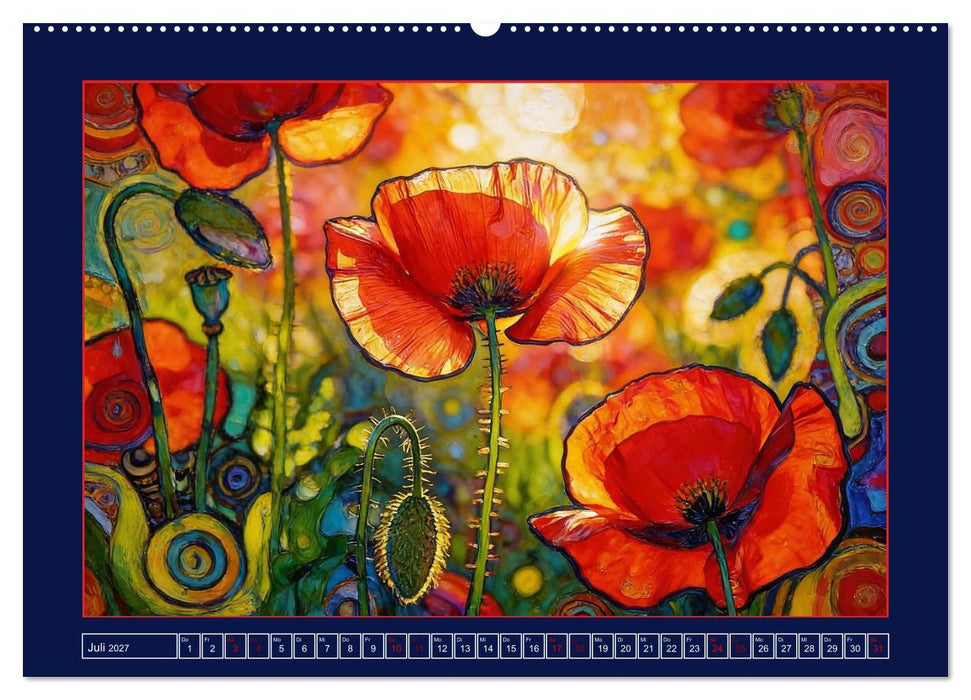 Blüten im verspielten Jugendstil (CALVENDO Premium Wandkalender 2027)