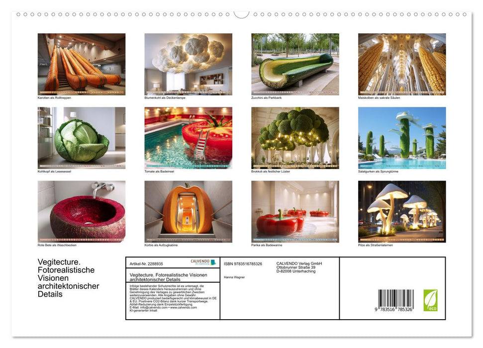 Vegitecture. Fotorealistische Visionen architektonischer Details (CALVENDO Premium Wandkalender 2027)
