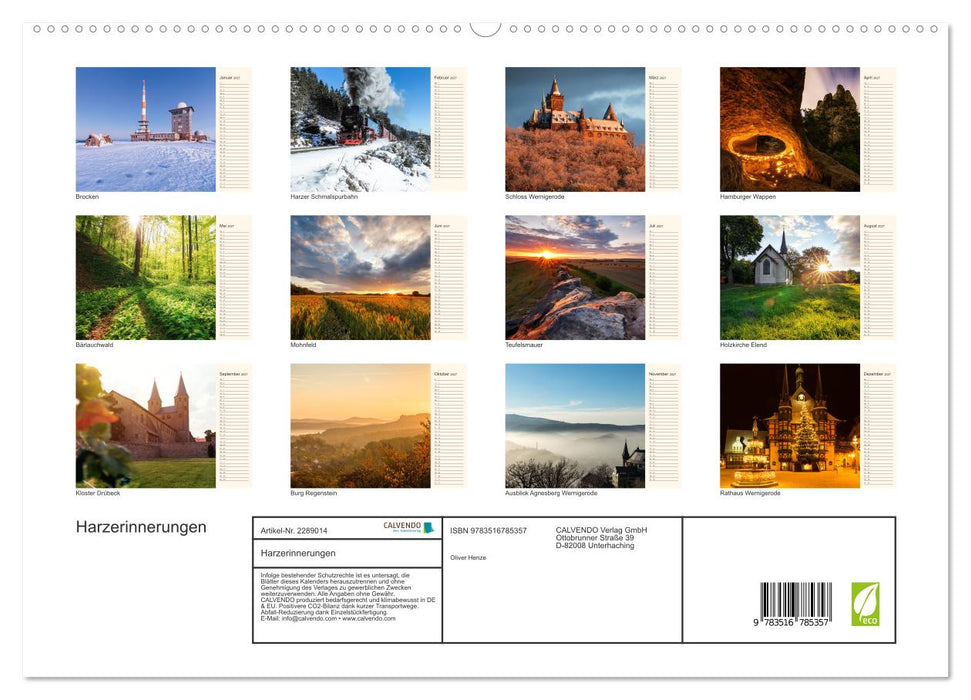 Harzerinnerungen (CALVENDO Premium Wandkalender 2027)
