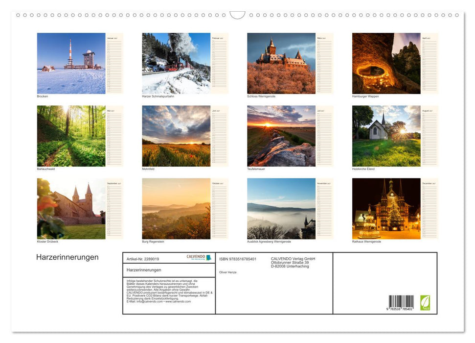 Harzerinnerungen (CALVENDO Wandkalender 2027)