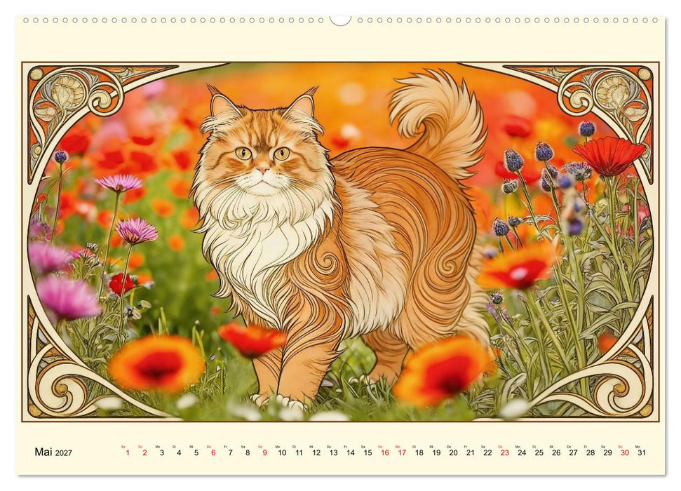 Zauberhafte Jugendstil-Katzen (CALVENDO Wandkalender 2027)