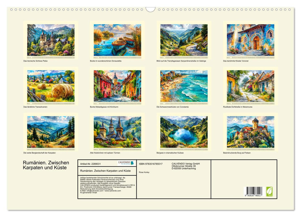 Rumänien. Zwischen Karpaten und Küste (CALVENDO Wandkalender 2027)