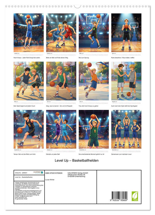 Level Up – Basketballhelden (CALVENDO Premium Wandkalender 2027)