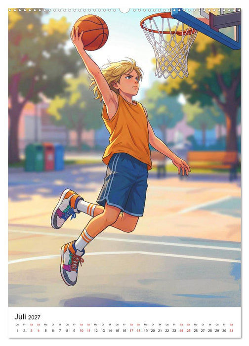 Level Up – Basketballhelden (CALVENDO Premium Wandkalender 2027)