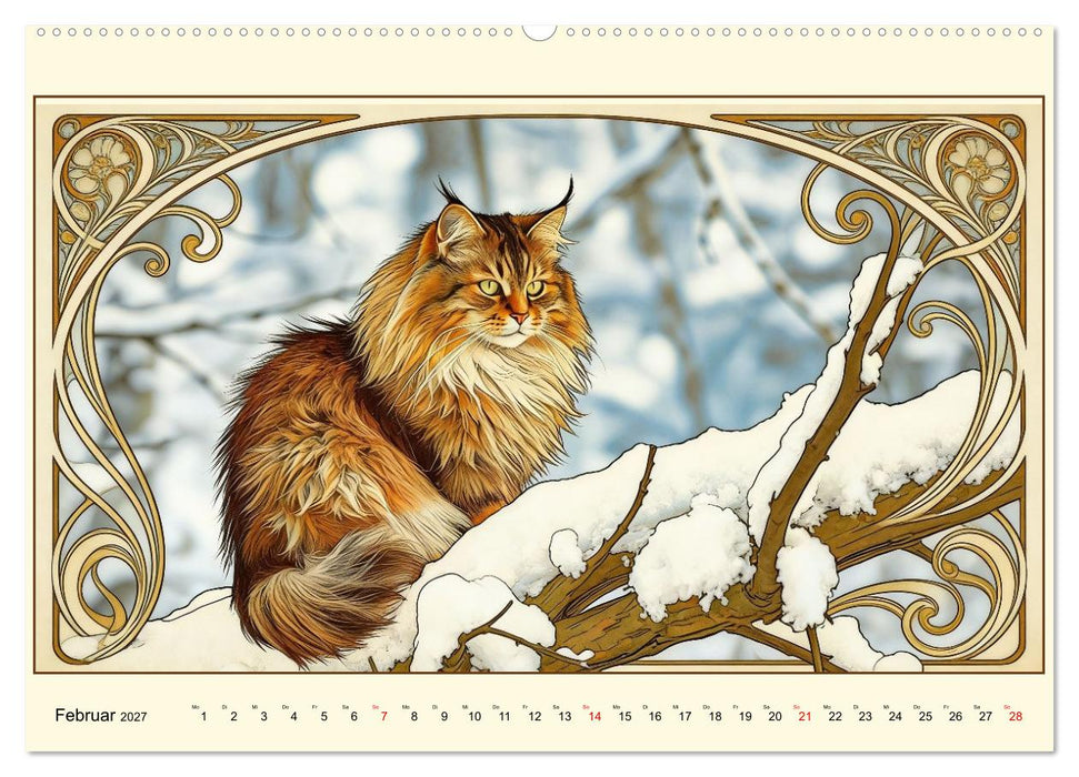Zauberhafte Jugendstil-Katzen (CALVENDO Premium Wandkalender 2027)