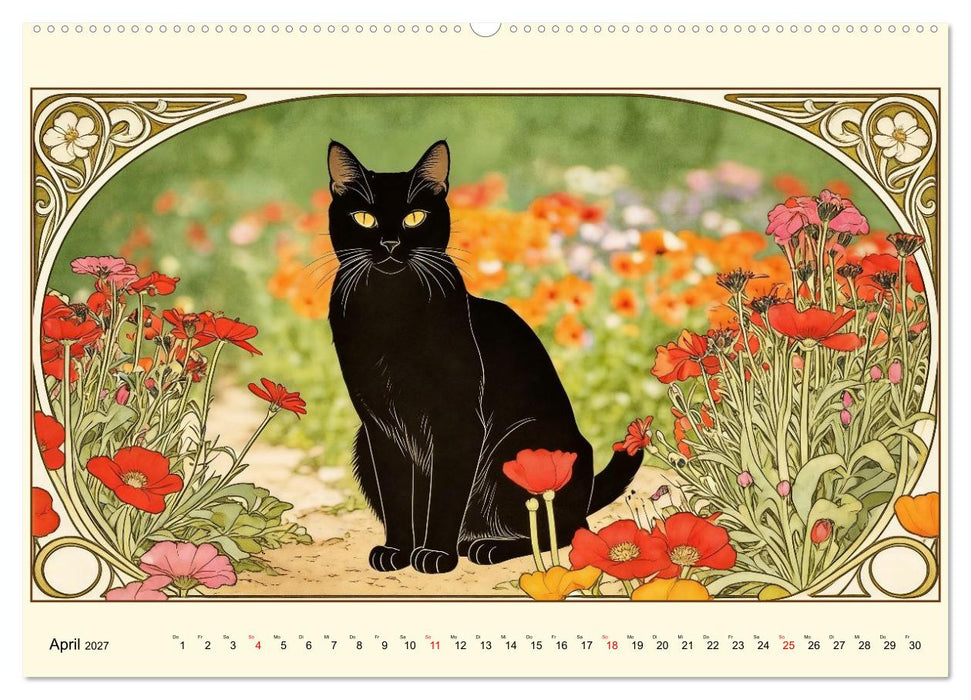 Zauberhafte Jugendstil-Katzen (CALVENDO Premium Wandkalender 2027)