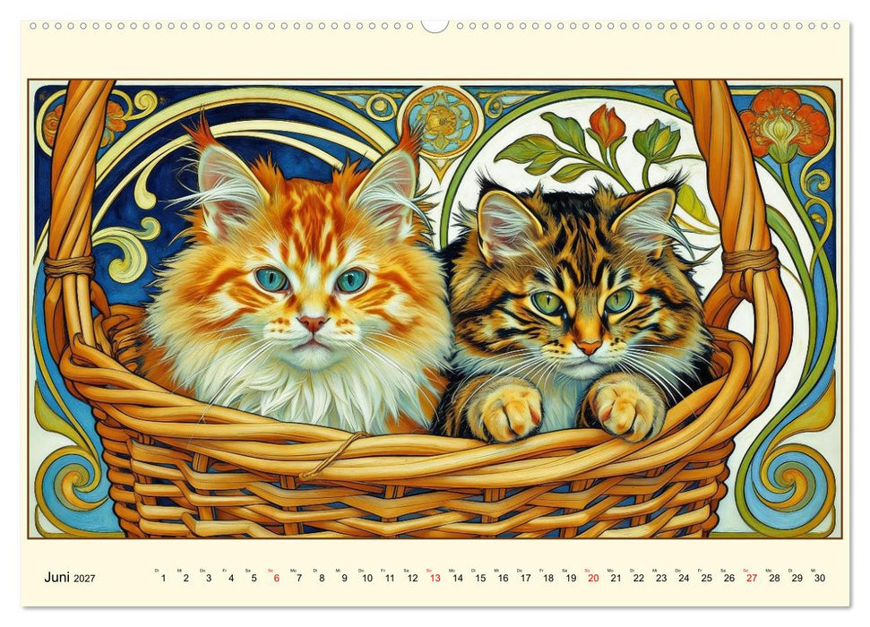 Zauberhafte Jugendstil-Katzen (CALVENDO Premium Wandkalender 2027)