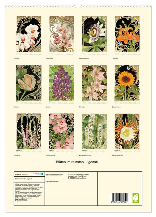 Blüten im reinsten Jugenstil (CALVENDO Premium Wandkalender 2027)