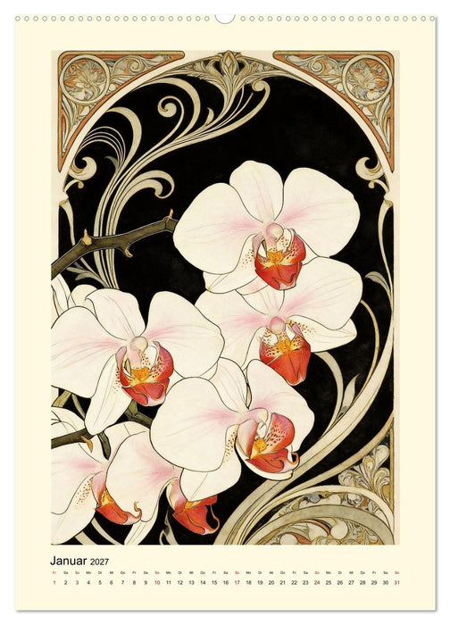 Blüten im reinsten Jugenstil (CALVENDO Premium Wandkalender 2027)