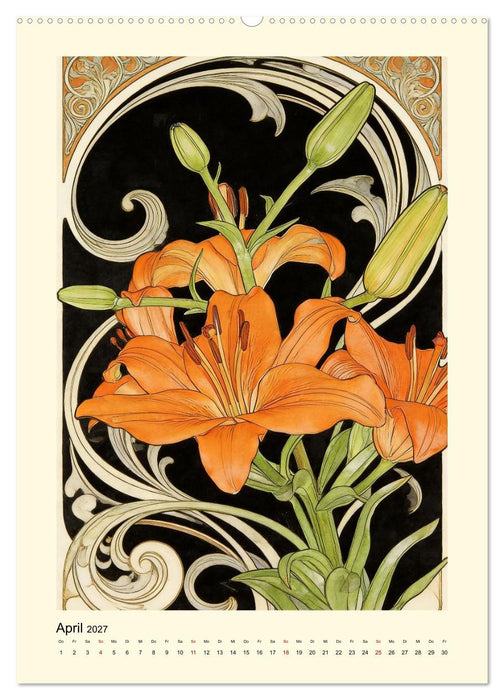 Blüten im reinsten Jugenstil (CALVENDO Premium Wandkalender 2027)