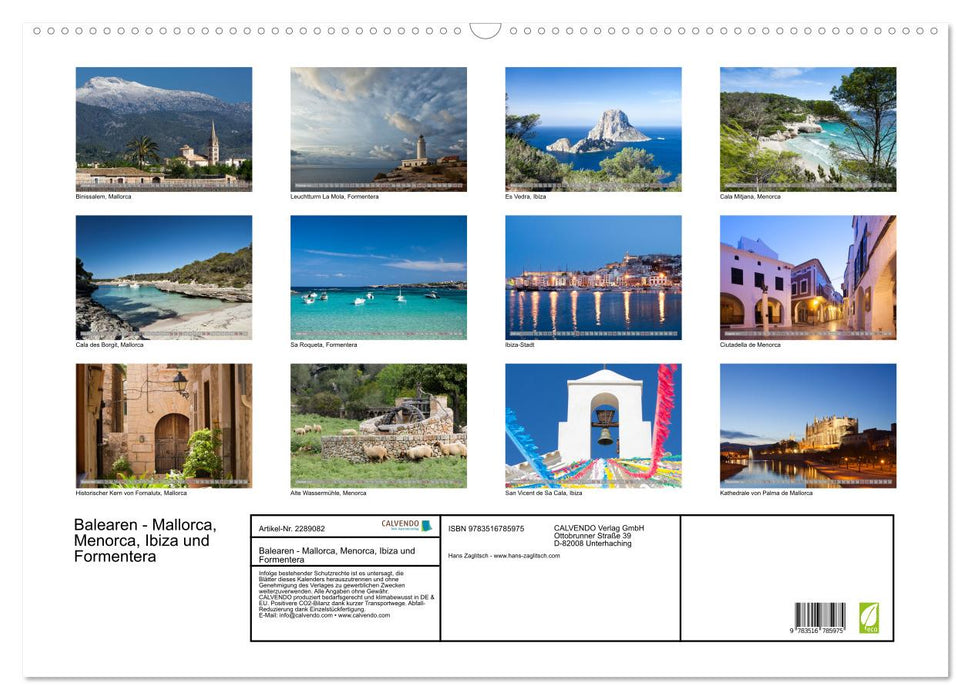 Balearen - Mallorca, Menorca, Ibiza und Formentera (CALVENDO Wandkalender 2027)